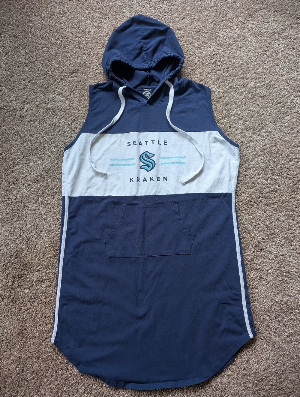 Calhoun Seattle Kraken Sleeveless Hoodie Dress XL